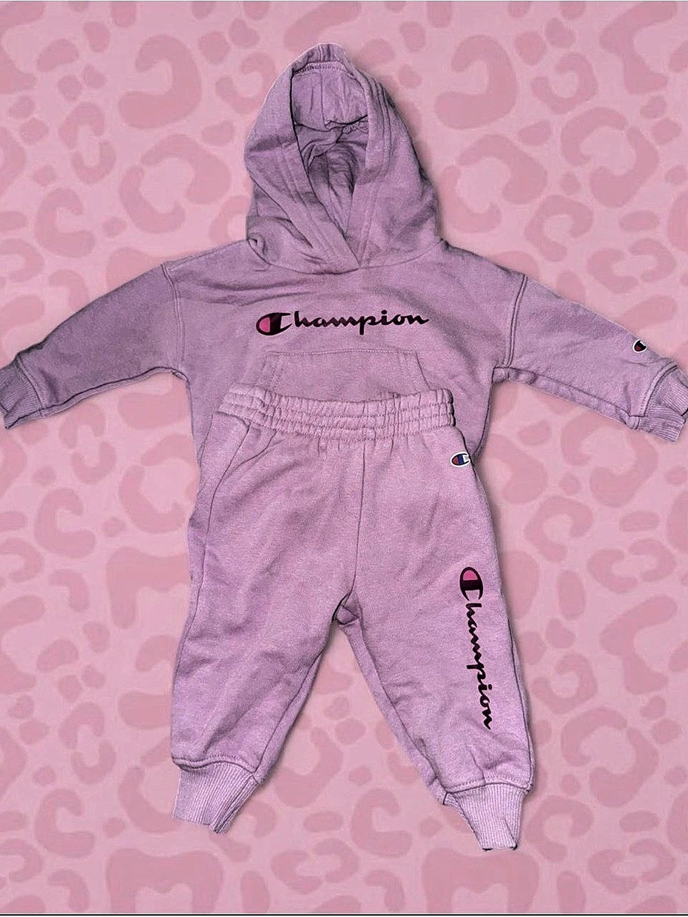 Champion Fleece Hoodie and Joggers Set purple